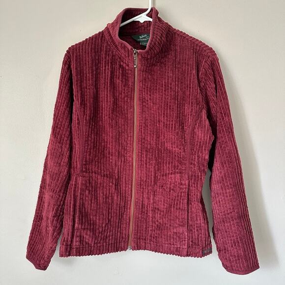 Woolrich Corduroy Jacket Womens MEDIUM Shacket Zip Gorpcore Outdoor Work Red - Picture 2 of 9